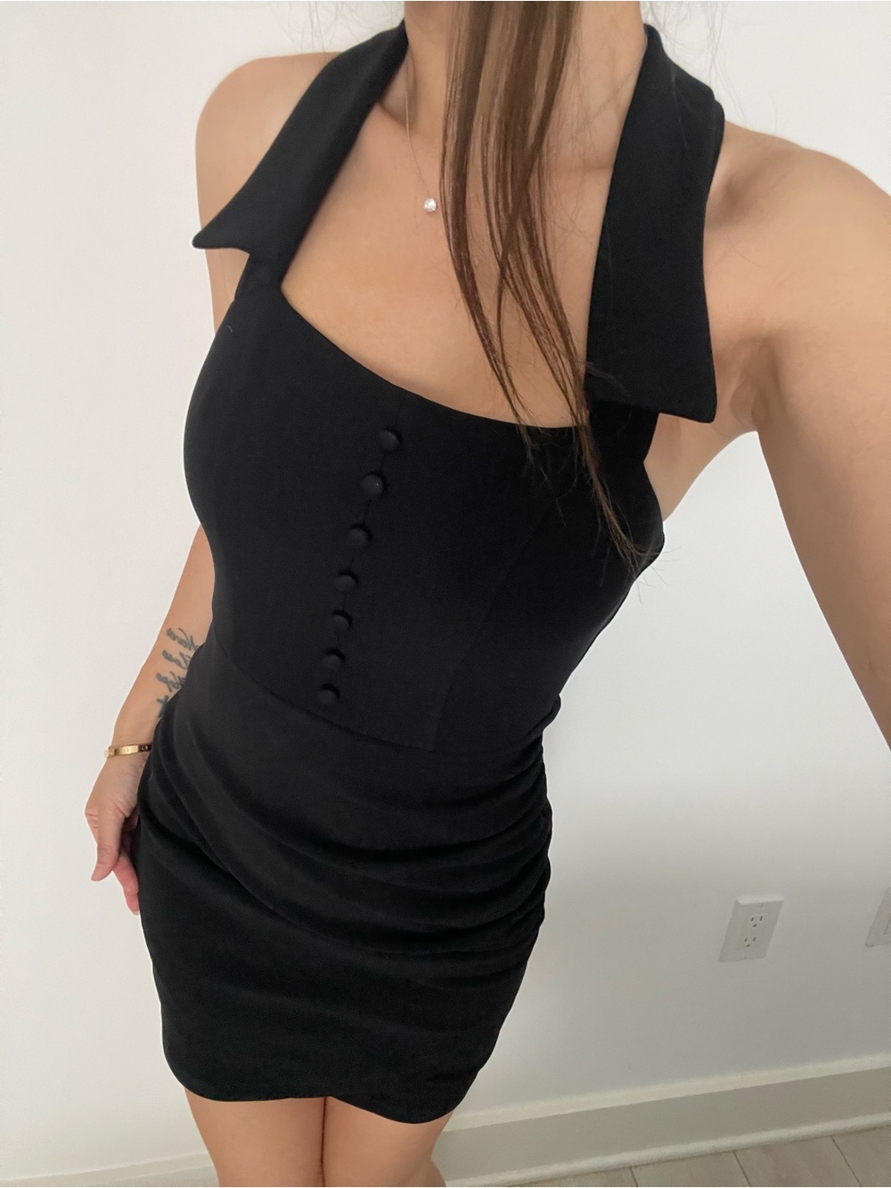 tailored halter dress